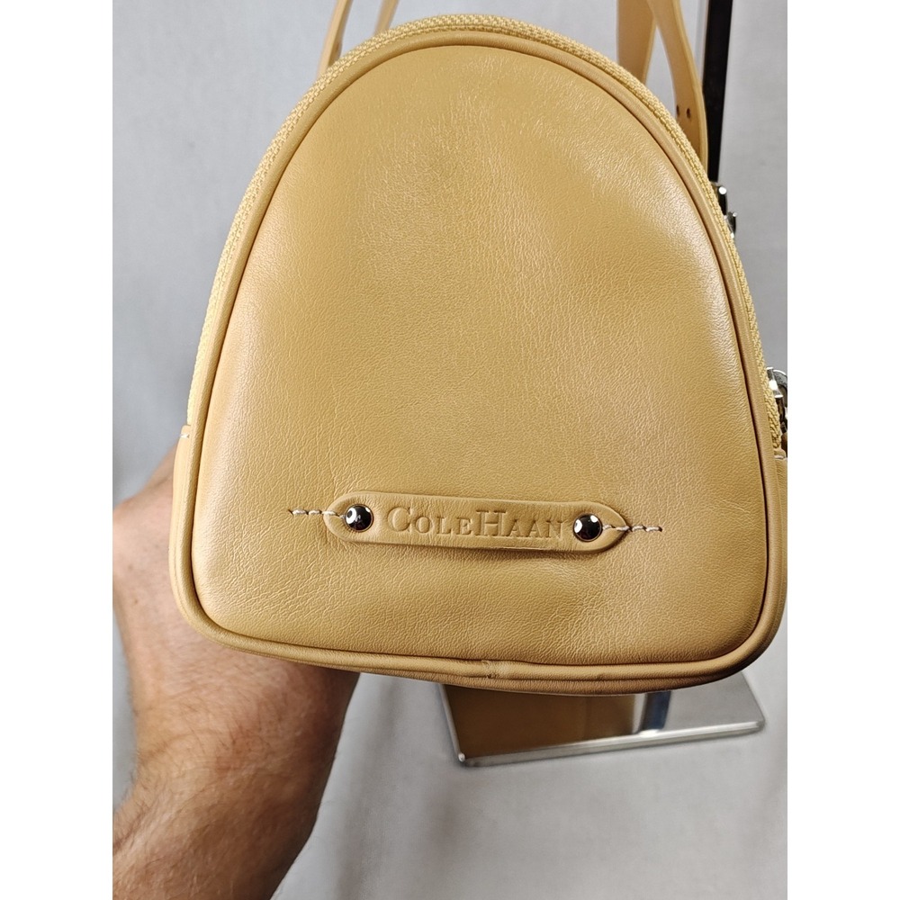 Cole Haan Alexa Natural Cream Leather Large E/W Roll Bag Cylinder Satchel NEW - Picture 5 of 16